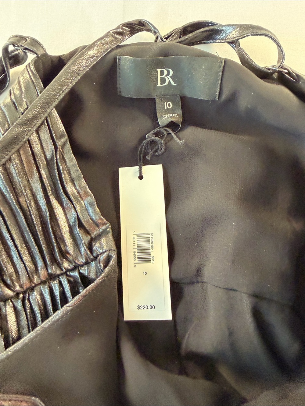 Banana Republic Odetta Metallic Pleated Maxi Dress - Gunmetal NWT - Picture 14 of 14